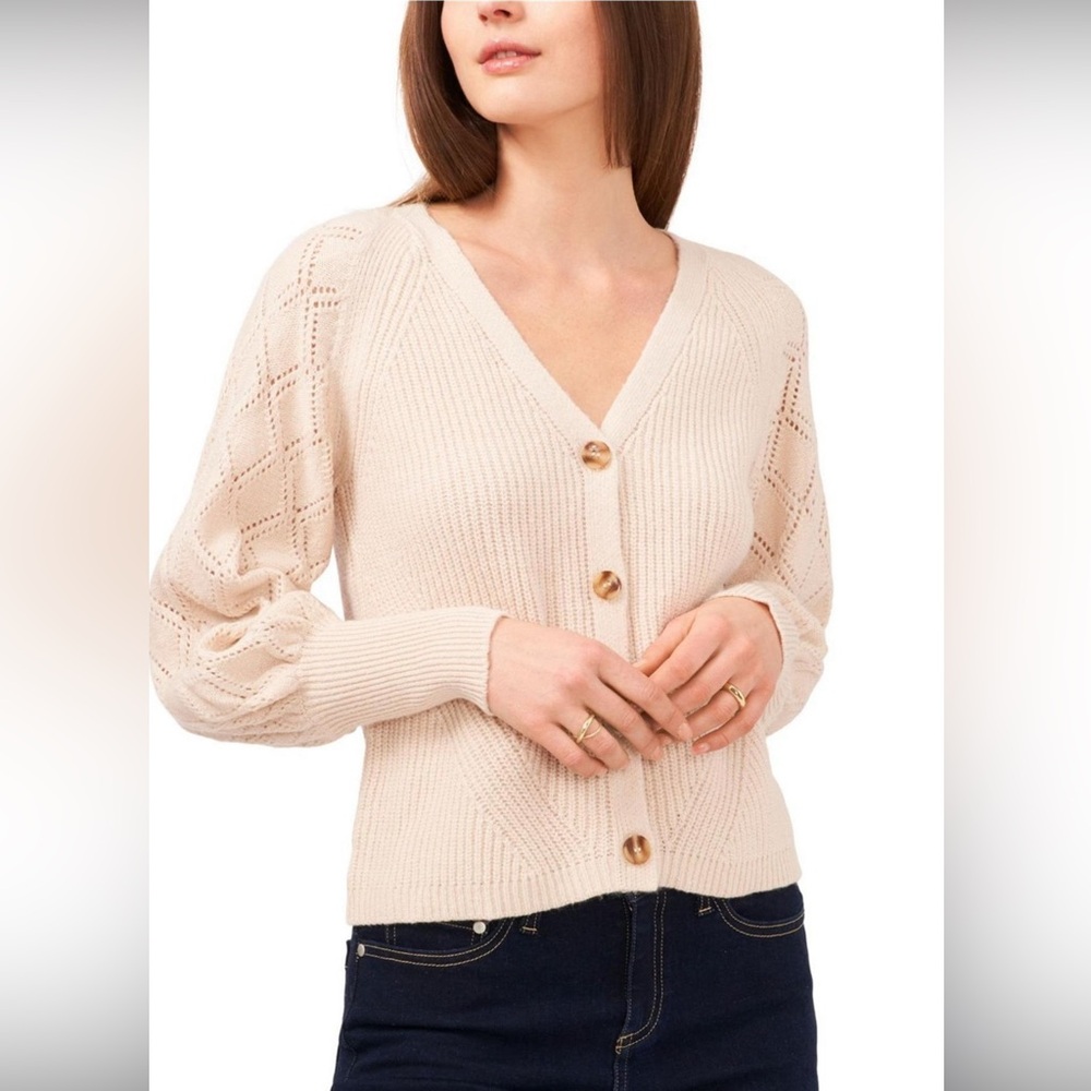 Kirundo  Cream Knit Cardigan with Button Detail